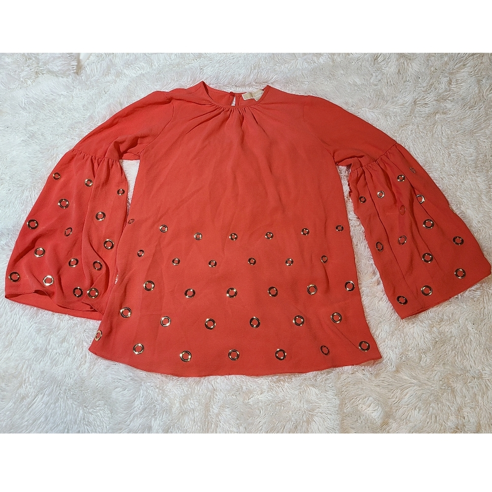 Michael Kors Flowy Boho Style Eyelet Top